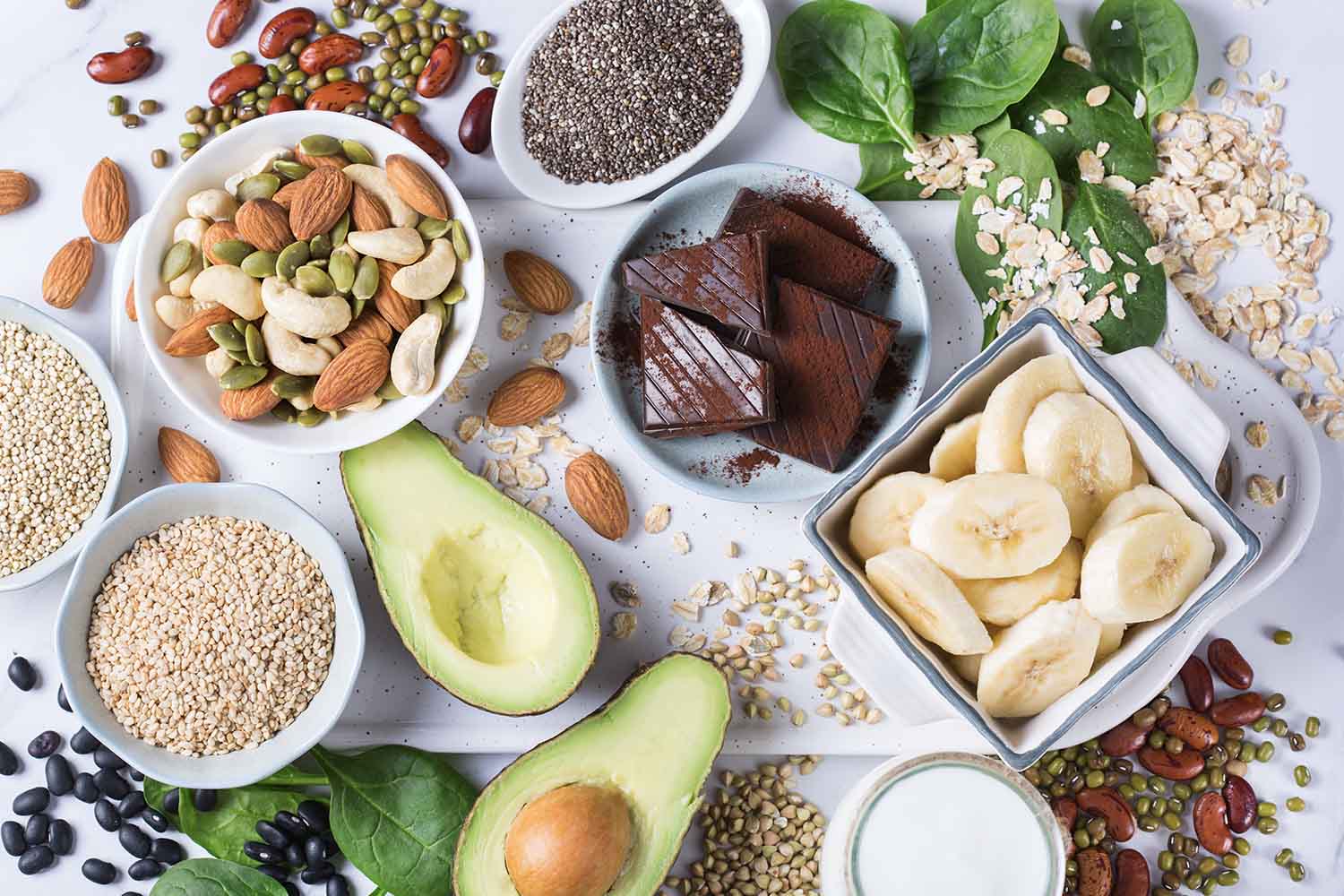 voeding en eten dat helpt je magnesium aan te vullen.
